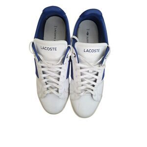 Lacoste Men’s White Blue Casual Sneakers Shoes Size 11 Pre-Owned